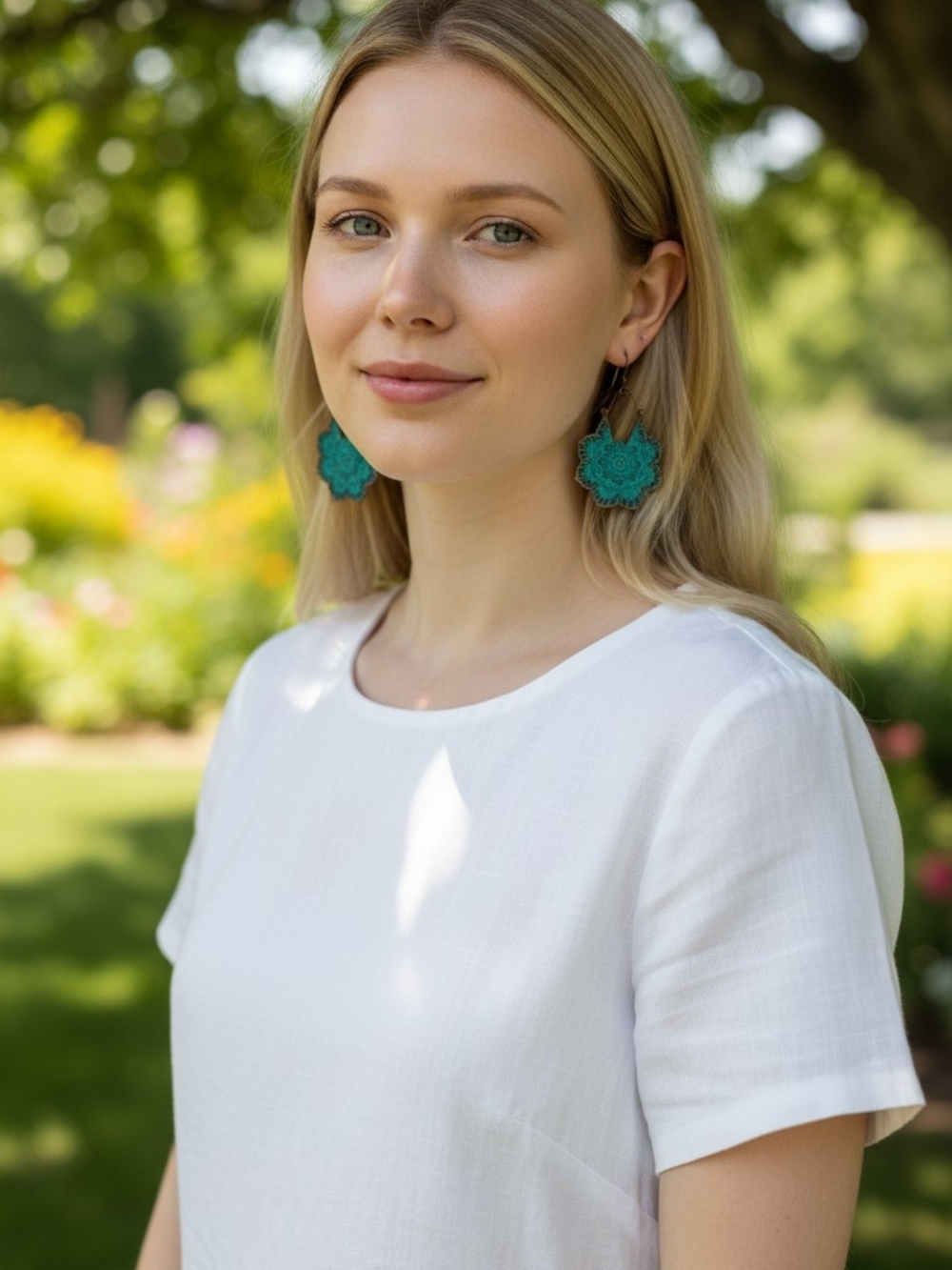 Lillylou's Lucky Finds New Boho Floral Earrings Petina Finish.